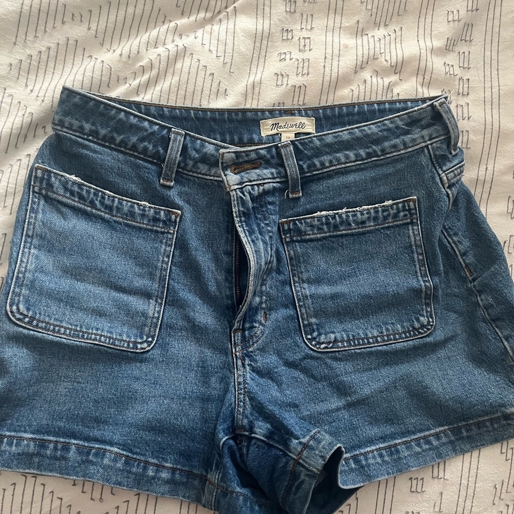 Madewell Classic Blue Denim Pocket Shorts